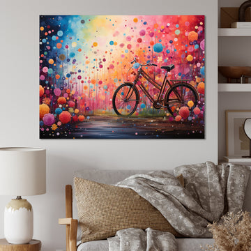 Bicycle Dreamlike Bicycles Pointillism - Bicycle Canvas Wall Art
